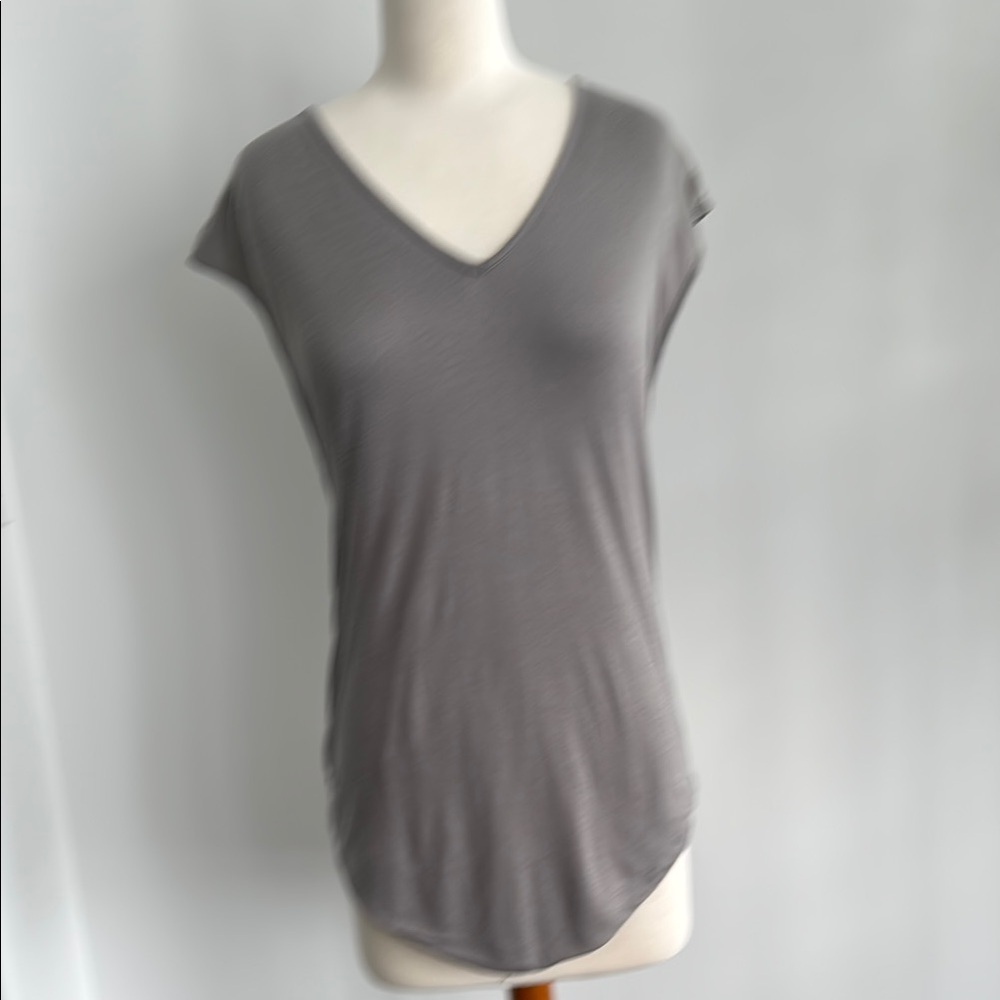 Helmut Lang Gray V-Neck T-Shirt
